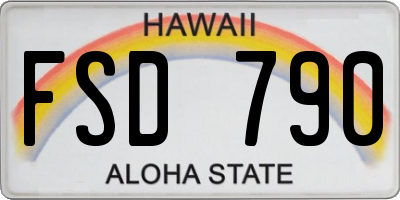 HI license plate FSD790