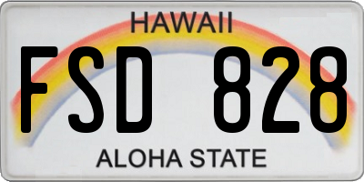 HI license plate FSD828