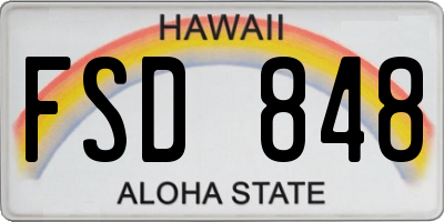 HI license plate FSD848