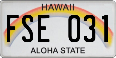 HI license plate FSE031