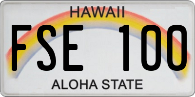 HI license plate FSE100