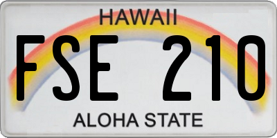 HI license plate FSE210
