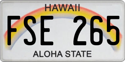 HI license plate FSE265