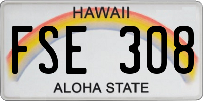 HI license plate FSE308
