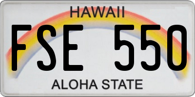 HI license plate FSE550