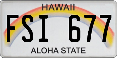 HI license plate FSI677