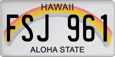 HI license plate FSJ961