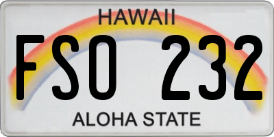 HI license plate FSO232