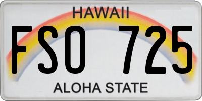 HI license plate FSO725