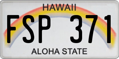 HI license plate FSP371