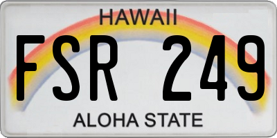 HI license plate FSR249