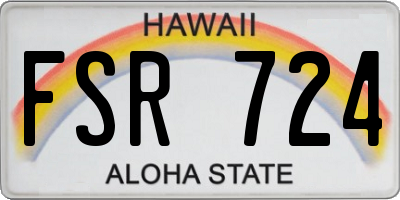 HI license plate FSR724