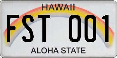 HI license plate FST001