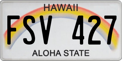 HI license plate FSV427