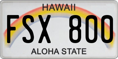 HI license plate FSX800