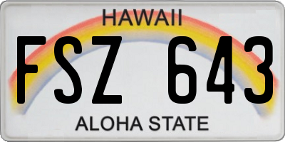 HI license plate FSZ643