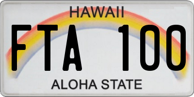 HI license plate FTA100