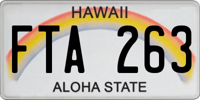 HI license plate FTA263