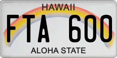 HI license plate FTA600