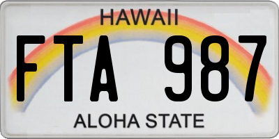 HI license plate FTA987
