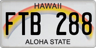 HI license plate FTB288