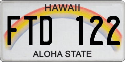HI license plate FTD122