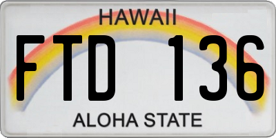 HI license plate FTD136