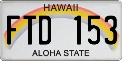 HI license plate FTD153