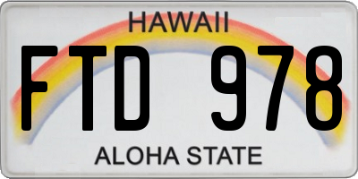 HI license plate FTD978