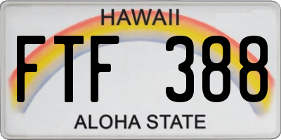 HI license plate FTF388