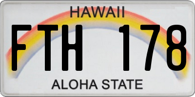 HI license plate FTH178