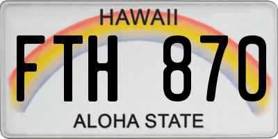 HI license plate FTH870