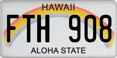 HI license plate FTH908