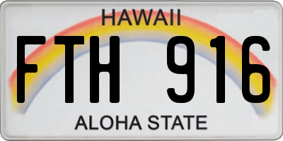 HI license plate FTH916