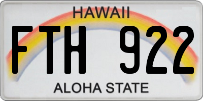 HI license plate FTH922