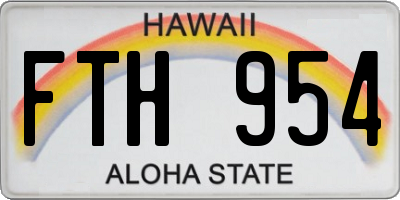 HI license plate FTH954