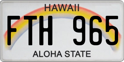 HI license plate FTH965