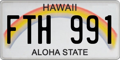 HI license plate FTH991