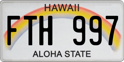 HI license plate FTH997