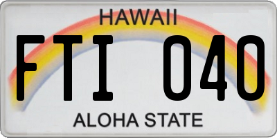 HI license plate FTI040