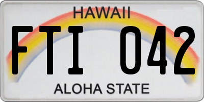 HI license plate FTI042