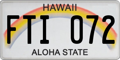 HI license plate FTI072