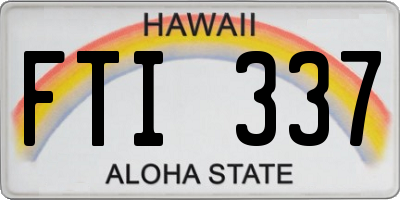 HI license plate FTI337