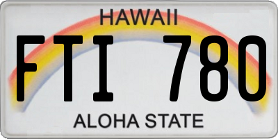 HI license plate FTI780