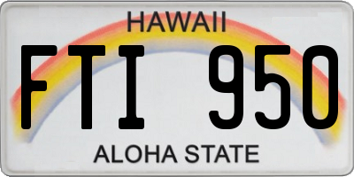HI license plate FTI950