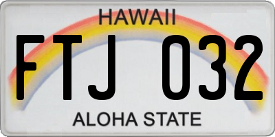 HI license plate FTJ032