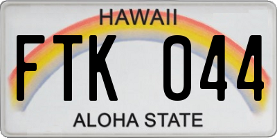HI license plate FTK044