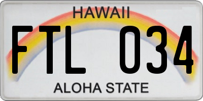 HI license plate FTL034