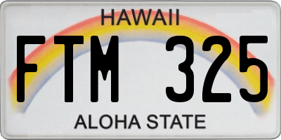 HI license plate FTM325