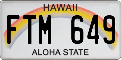 HI license plate FTM649